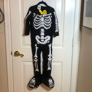 Spooktacular Creations Black Skeleton Glow on the Dark Costume with Yellow Bow